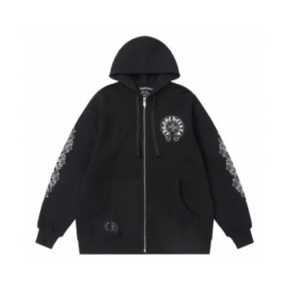 Chrome Hearts Print Zip-Up Sweatshirt Cardigan